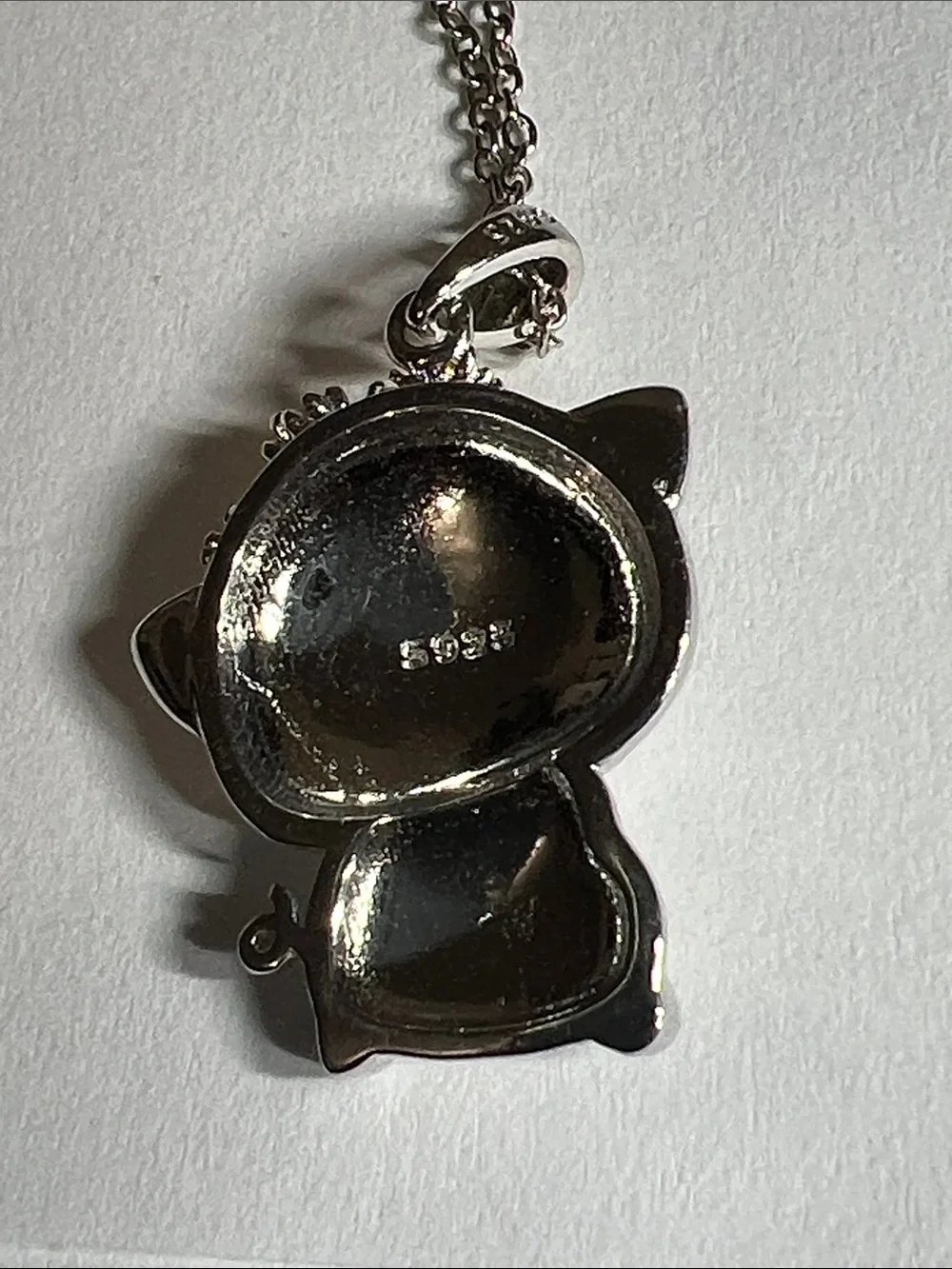 Silver Pig Pendant Cat Collar Charm with Gold Flower Accent